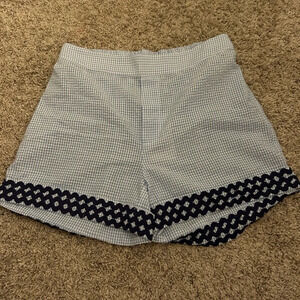 Blue gingham shorts